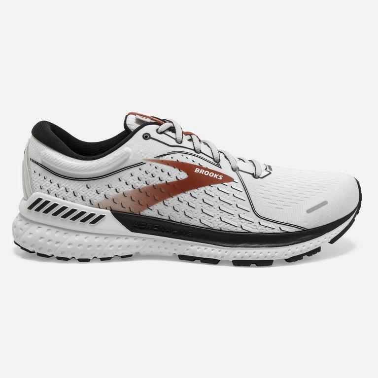 Brooks Adrenaline Gts 21 Mens Walking Shoes Ireland White/Black/Orange (JEMA-26895)